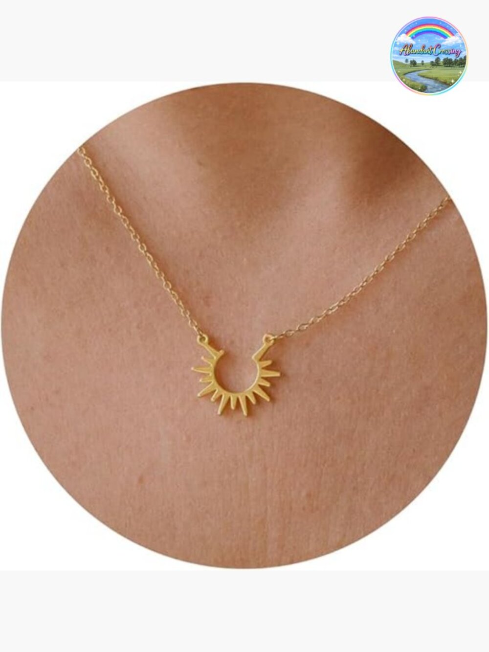 14k Gold Plated Sun Necklace Dainty Infinity Pendant